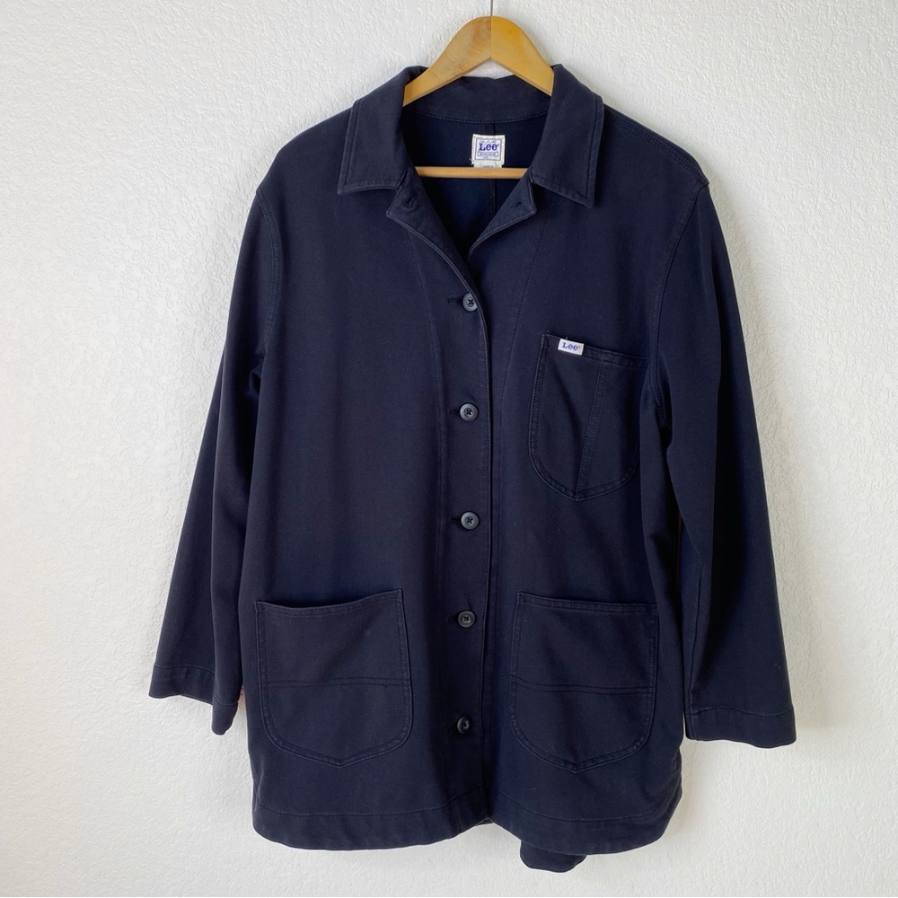 Vintage Lee Workwear Black Long Sleeve Button Front Shirt